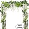 4Pcs 6.6Ft/Piece Summer Artificial Flowers Silk Wisteria Garland Artificial Wisteria Vine Rattan Silk Hanging Flower